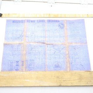 Vintage State of Indiana Map of Lake Mississinewa Park Map Hiking Fishing Map